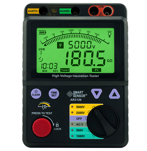 ?，?AR3126數(shù)字高壓兆歐表 數(shù)顯絕緣電阻表 5000V電阻測試儀