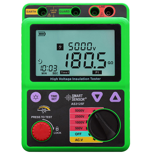 ?，?AS3125F數(shù)字兆歐表 高壓絕緣電阻表 5000V電子搖表測試儀