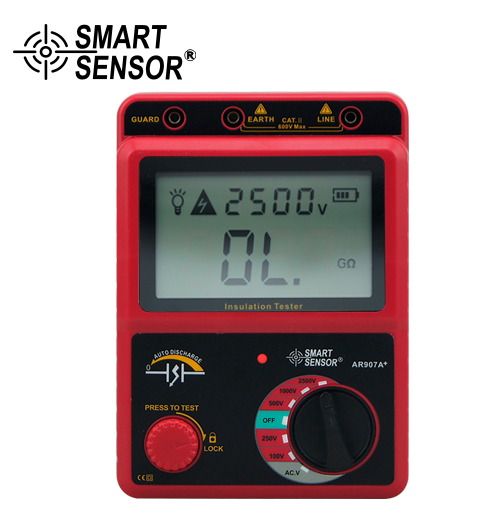 ?，?AR907A+數(shù)字高壓兆歐表 電子搖表 2500V兆歐表 絕緣電阻表